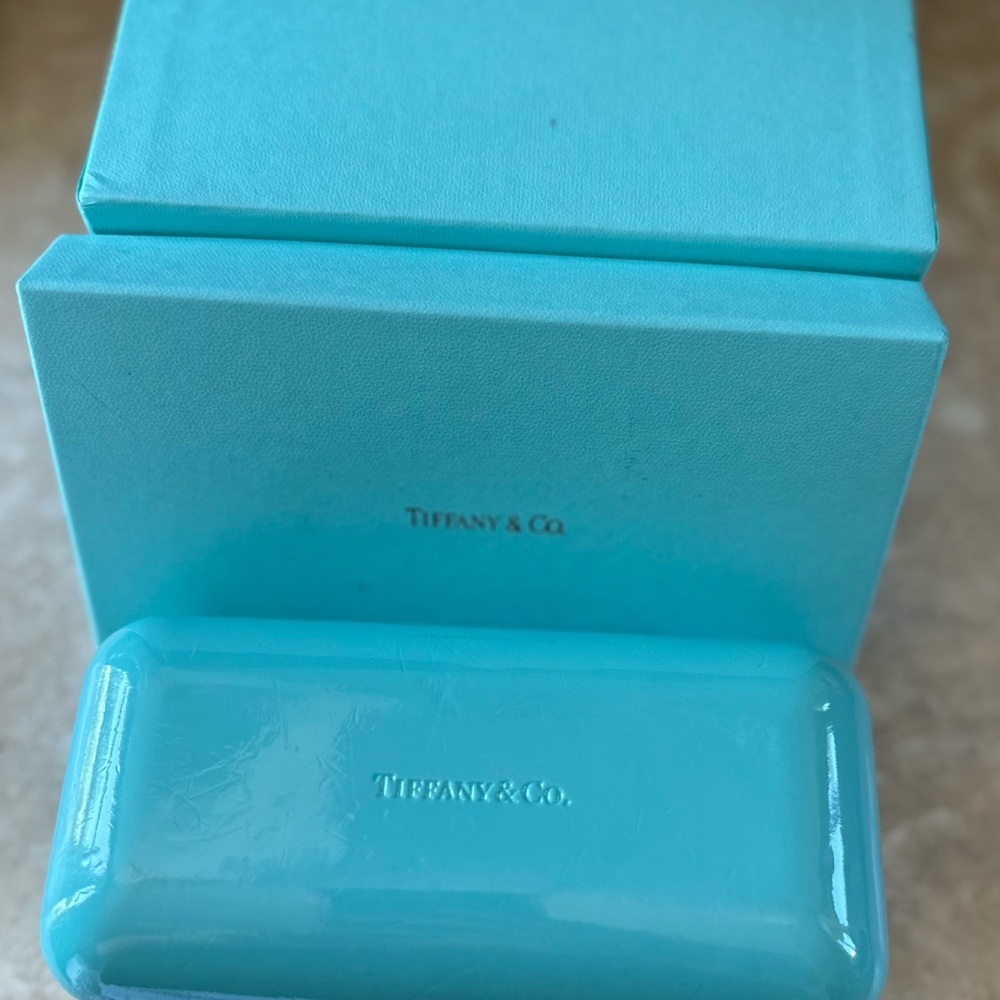 Tiffany & Co. eyeglass hard case.